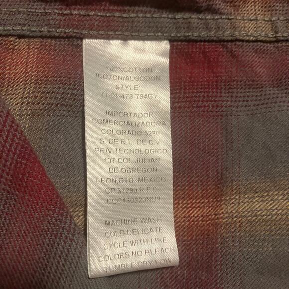 Stetson Men’s Dobby Plaid Long Sleeve Snap Front Flannel Shirt -XL - Picture 10 of 14